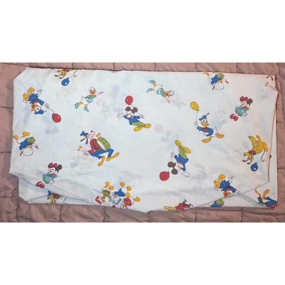 Vintage Disney Mickey & Friends Fitted Crib Sheet 52x28